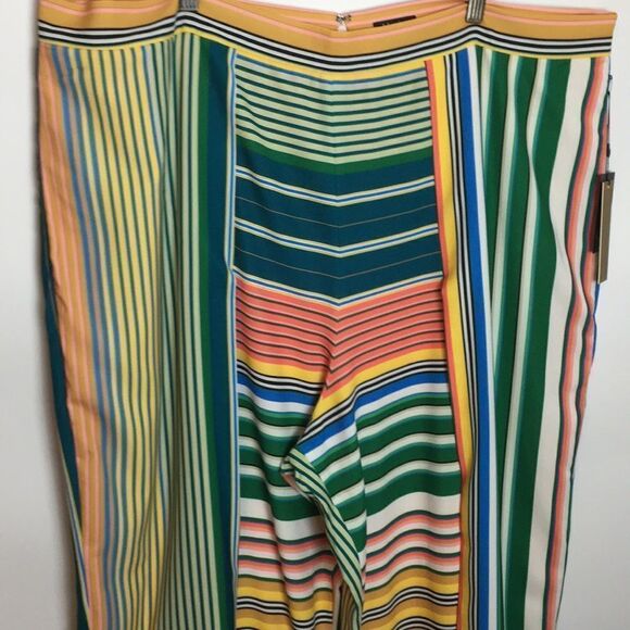 Maree Pour Toi Striped Pink and Green Slit Pants Sz 22 - Picture 9 of 16